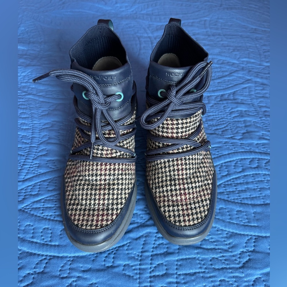 Rockport Women’s Houndstooth Boots - Blue and Brown